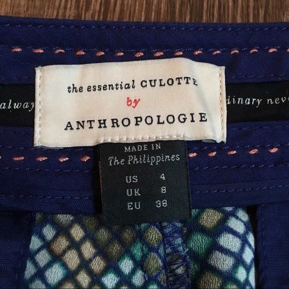 Anthropologie Essential Culotte Cropped Wide Leg Gaucho Snake Snakeskin Fall 4 - Picture 7 of 10